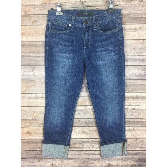 Joe’s Jeans Clean Cuffed Midrise Crop in Kitty Medium Wash Rolled Cropped 26 - Picture 2 of 7